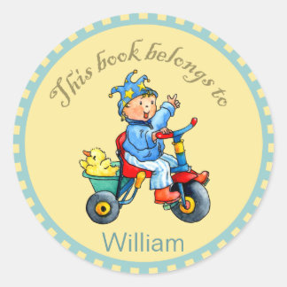 Rond Sticker de livre de Trike Little Boys