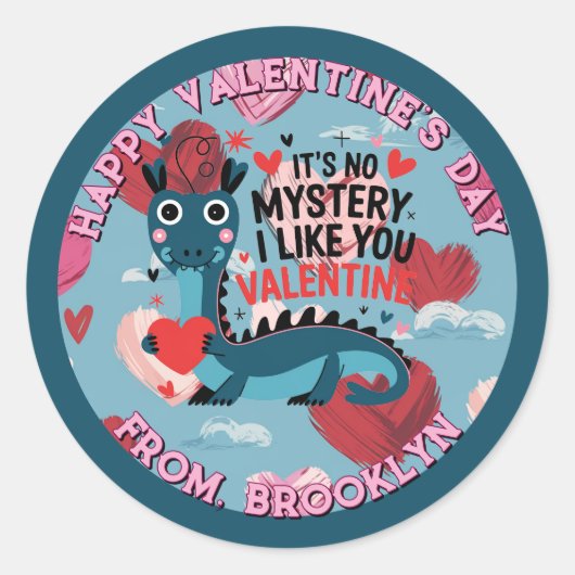 Rond Sticker de Loch Ness Valentine (Devant)