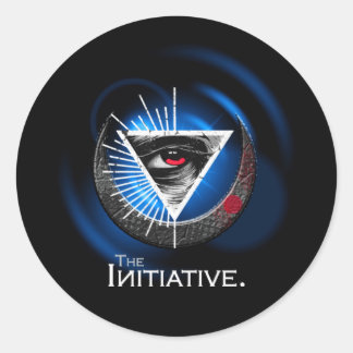 Rond Sticker de l'oeil de l'initiative Blue Art