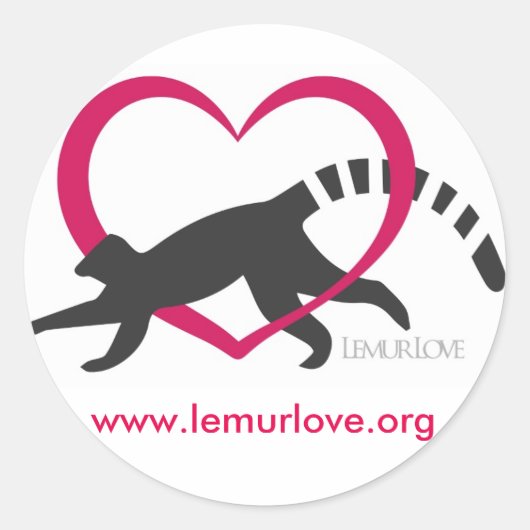 Rond sticker de logo Lemur Love Classic (Devant)
