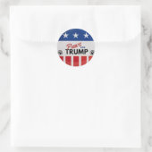 Rond Sticker de logo "Paws For Trump" Rouge, Blanc et B (Sac)