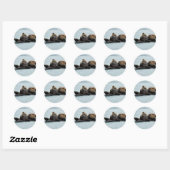 Rond Sticker de loutres (Feuille)