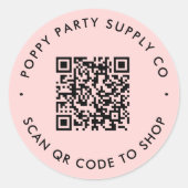 Rond Sticker de magasin de code QR personnalisé (Devant)