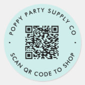 Rond Sticker de magasin de code QR personnalisé (Devant)