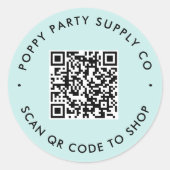 Rond Sticker de magasin de code QR personnalisé (Devant)