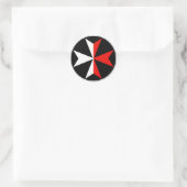 Rond Sticker de Malte Knights Cross Blanc et Rouge Malt (Sac)