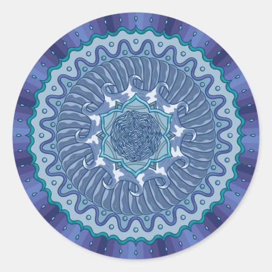Rond Sticker de mandala d'eau (Devant)