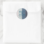 Rond Sticker de mariage classique moderne Blue Beach (Sac)