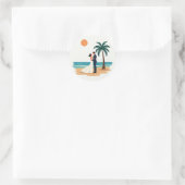 Rond Sticker de mariage de plage (Sac)