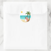 Rond Sticker de mariage de plage (Sac)