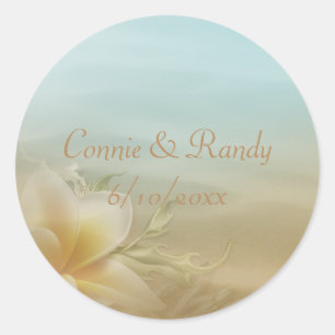 Rond Sticker de mariage de plage