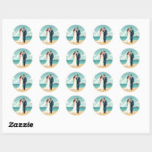 Rond Sticker de mariage de plage parfait (Feuille)