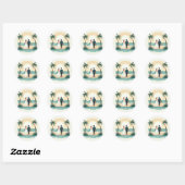 Rond Sticker de mariage de plage parfait (Feuille)