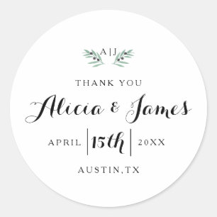 Rond Sticker de mariage de printemps d'Olive