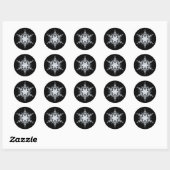 Rond Sticker de mariage d'hiver (Feuille)