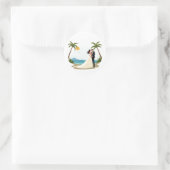 Rond Sticker de mariage Dreamy Beach (Sac)