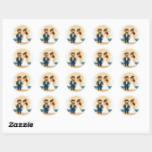Rond Sticker de mariage Dreamy Beach (Feuille)