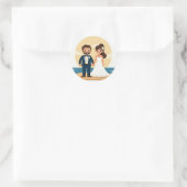 Rond Sticker de mariage Dreamy Beach (Sac)