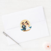 Rond Sticker de mariage Dreamy Beach (Enveloppe)