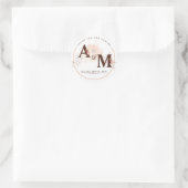 Rond Sticker de mariage élégant en or monogramme (Sac)