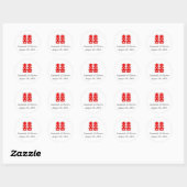 Rond Sticker de mariage Favor Double Bonheur (Feuille)