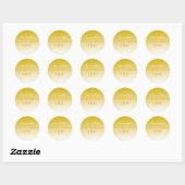 Rond Sticker de mariage Gold Elegant (Feuille)