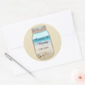 Rond Sticker de mariage Mason Jar Beach (Enveloppe)