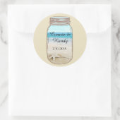 Rond Sticker de mariage Mason Jar Beach (Sac)