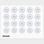 Rond Sticker de mariage "Mint to Be" - Navy (Feuille)