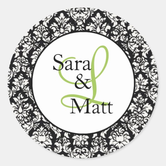 Rond Sticker de Mariage Monogramme initial (#LABL001) (Devant)