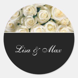 Rond Sticker de mariage personnalisé Roses