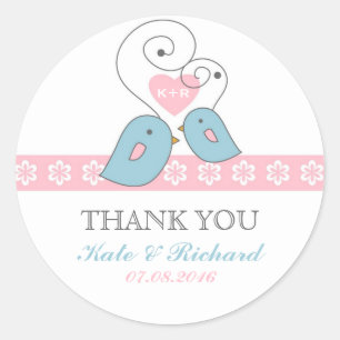 Rond Sticker de mariage préféré aux amoureux roses et b