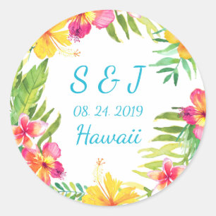 Rond Sticker de mariage préféré de la couronne florale