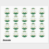 Rond Sticker de mariage préféré, vert, blanc, manuscrit (Feuille)