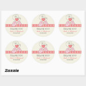 Rond Sticker de mariage rose Vintages Inséparables Favo (Feuille)