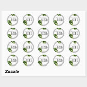 Rond Sticker de mariage tropical Palm Tree Beach (Feuille)