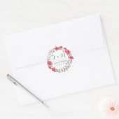 Rond Sticker de mariage vintage rose floral (Enveloppe)