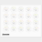Rond Sticker de mariée Mariage moderne Dots Gold (Feuille)