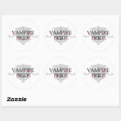 Rond Sticker de mariée Vampire (Feuille)