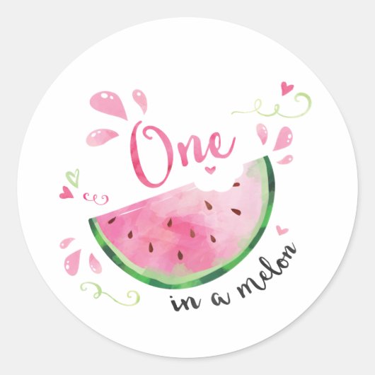 Rond Sticker de melon d'eau Melon 1er anniversaire (Devant)