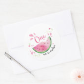 Rond Sticker de melon d'eau Melon 1er anniversaire (Enveloppe)