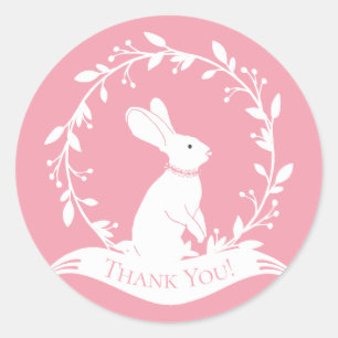 Rond Sticker de Merci de Baby shower Bunny Favoriser