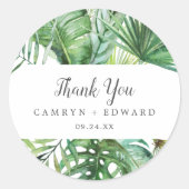 Rond Sticker de Merci de palme Tropical Sauvage Faveur (Devant)