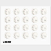 Rond Sticker de Merci Mariage rustique (Feuille)