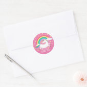 Rond Sticker de Merci Unicorn Favoriser (Enveloppe)