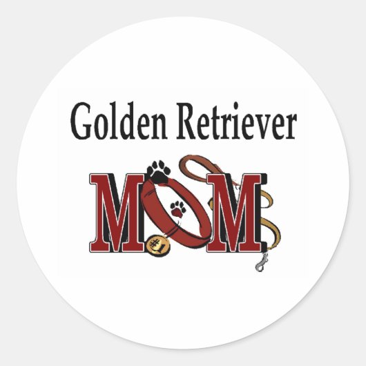 Rond Sticker de mère de Golden Retriever (Devant)