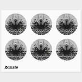 Rond Sticker de mode Diva - noir et gris (Feuille)