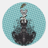 Rond Sticker de mode Diva - Points Bleus (Devant)