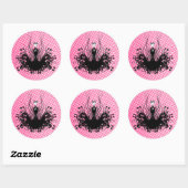 Rond Sticker de mode Diva - Raspberry Hot Bright Pink (Feuille)