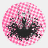Rond Sticker de mode Diva - Raspberry Hot Bright Pink (Devant)